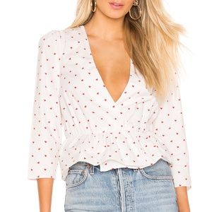 BRAND NEW L'academie White Heart blouse